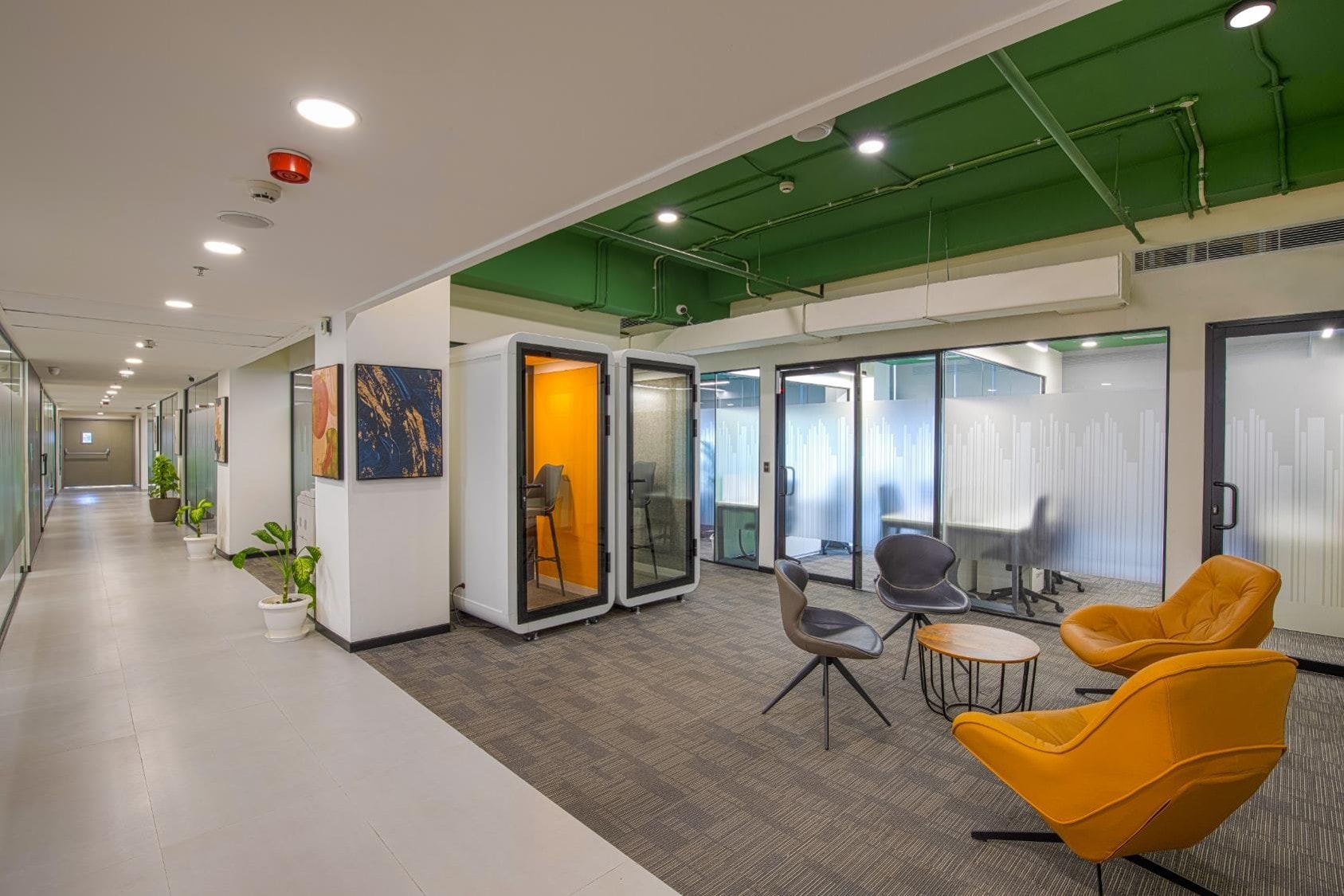 Akasa Coworking Headquarters, Noida, commercial interior view 2.