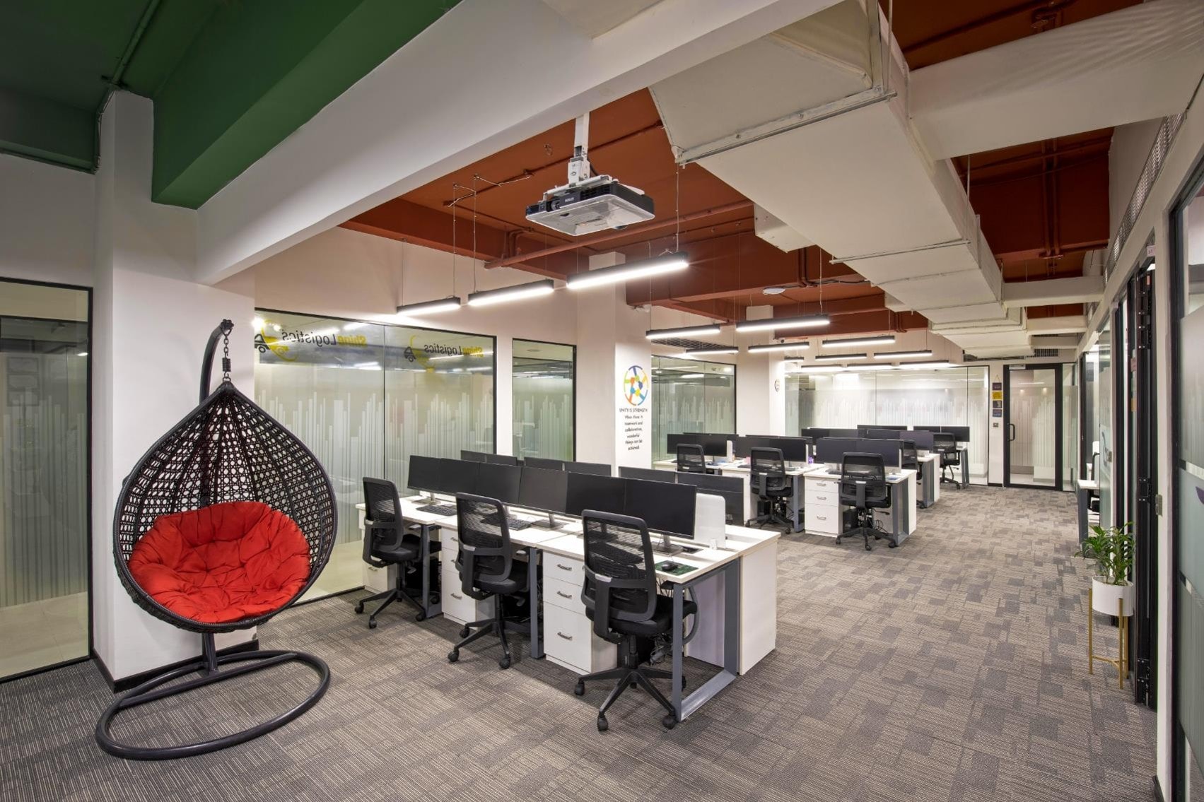 Akasa Coworking Headquarters, Noida, commercial interior view 3.