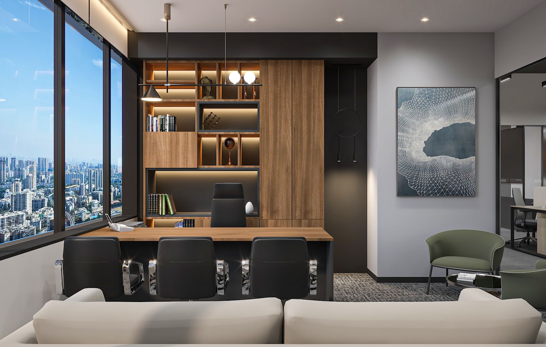 ArcelorMittal Construction Office, commercial interior view 1.
