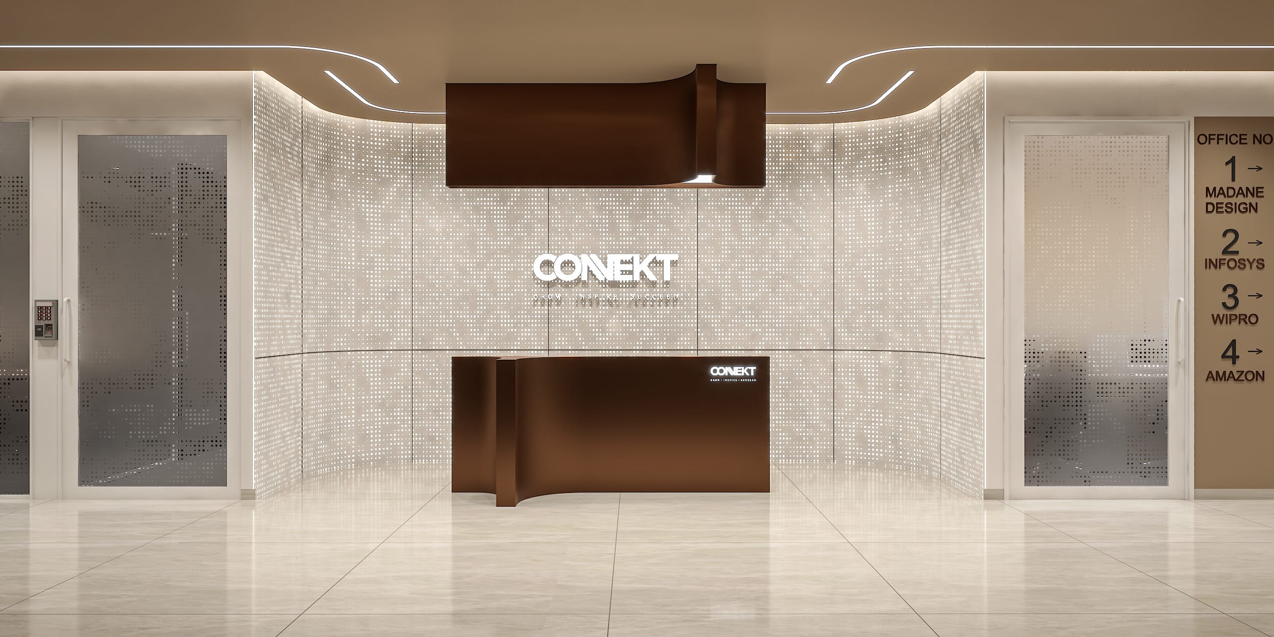 Connekt Coworks commercial interior by Madane Design Workshop.