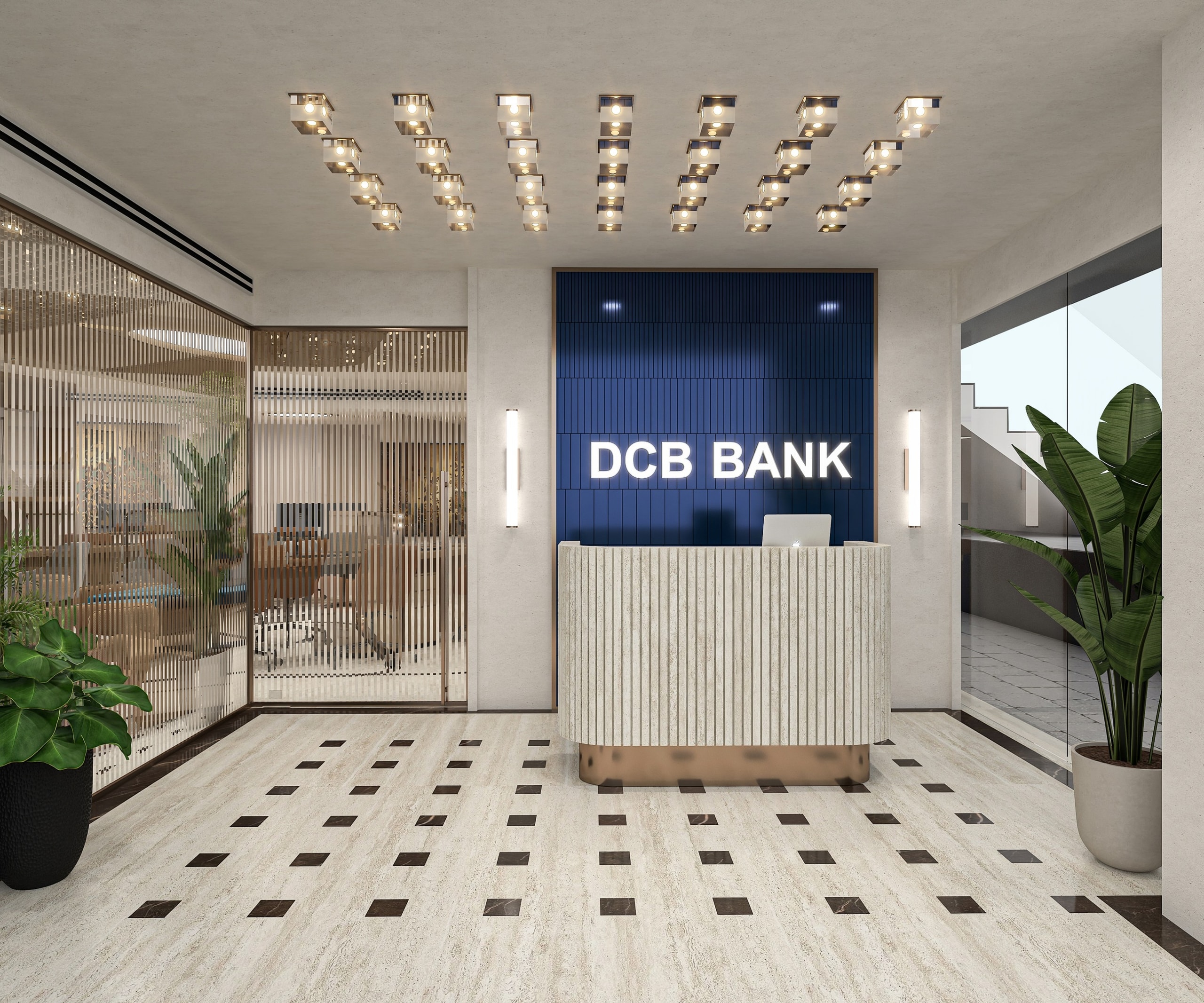 DCB Bank, Hyderabad commercial interior by Madane Design Workshop.