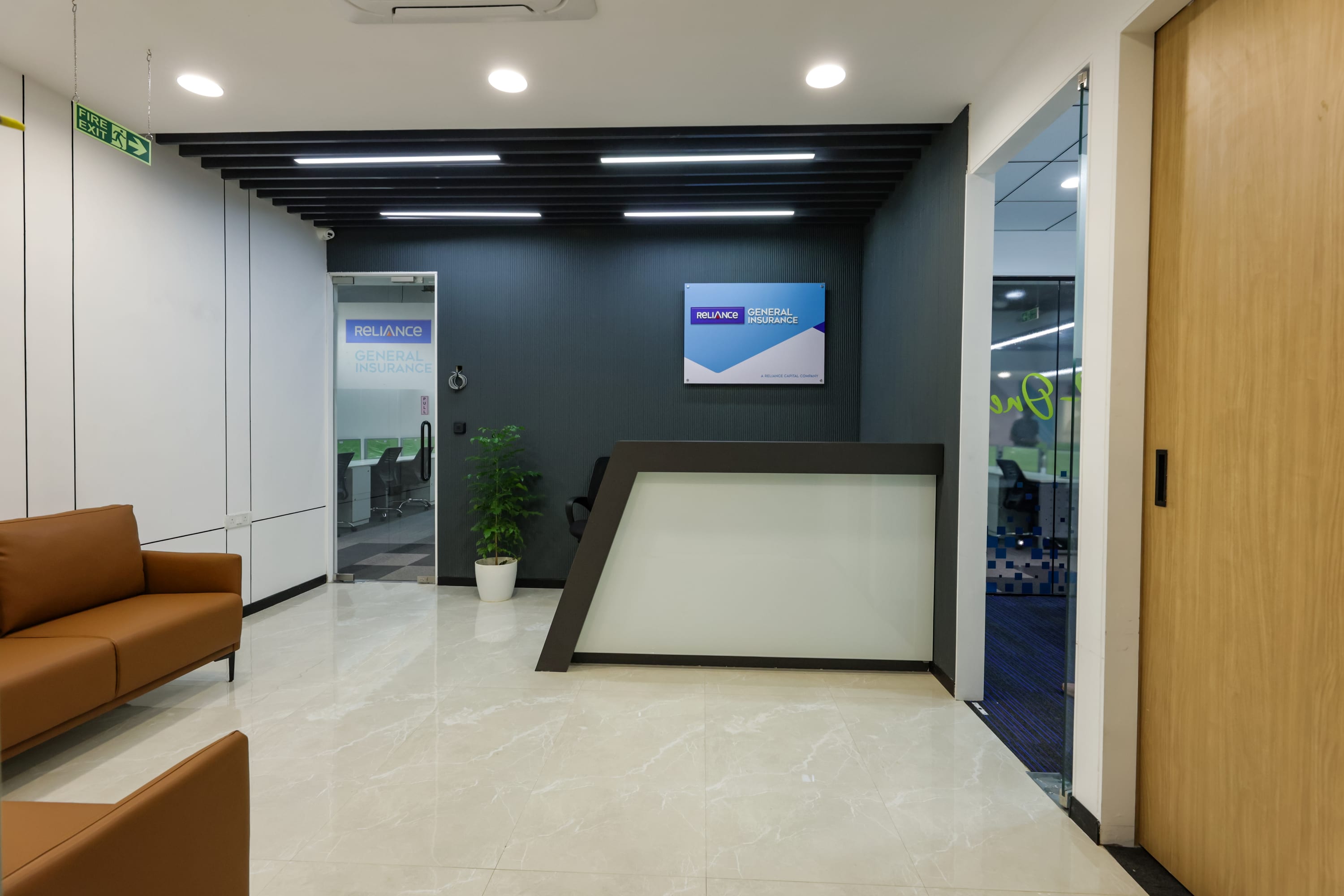Reliance General Insurance commercial interior by Madane Design Workshop.